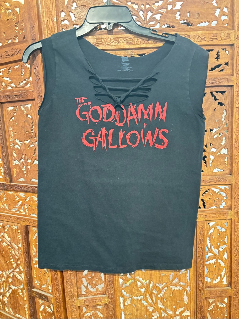 Music band The Goddamn Gallows Black Sleeveless Graphic punk with Red shirt